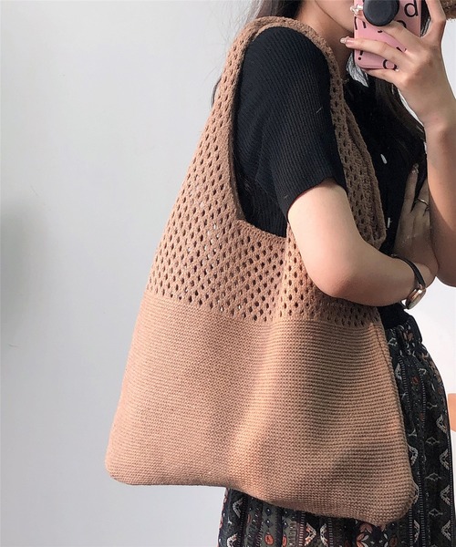 ♡ぱとらさま♡1 metre carre♡かごバッグ ギンガムチェック グレージュ S 2WAYプラカゴバッグ スパバッグ