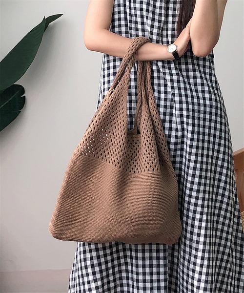 セール】網柄トートバッグ かごバッグ ショルダーバッグ（かご