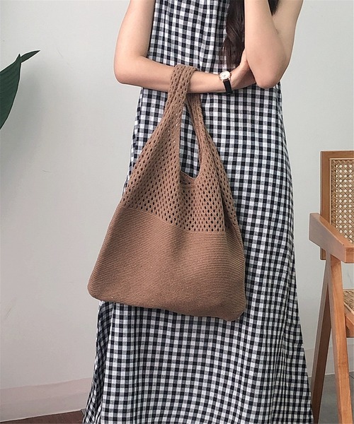 ♡２回のみ使用♡WOVEN チェック柄 かごバッグ ♡2回のみ使用♡WOVEN チェック柄 かごバッグ セール】 カゴ