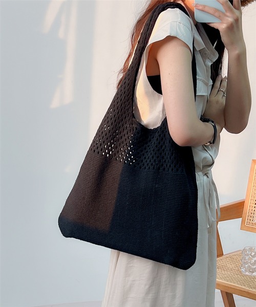 ouga　かごバッグ 新品未使用 かごバッグ くるみ 連続桝網代編み（かごバッグ）｜utatane