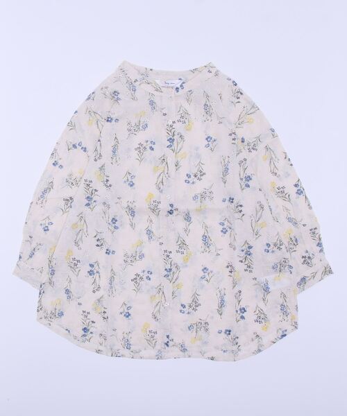 BELLUNA PLUS（ベルーナ）の「オーバーレース素材プリントブラウス（シャツ/ブラウス・レディース・ネイビー/アイボリー・MEDIUM/X-LARGE/LARGE）」の4枚目の写真