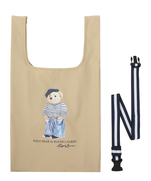 POLO RALPH LAUREN（ポロ ラルフ ローレン）の「ベルト付きレインバッグ　”POLO フレンチベア"（ショルダーバッグ・レディース・ブラック/ベージュ/ネイビー・FREE）」の2枚目の写真