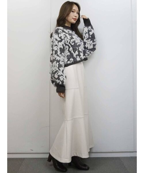 MERCURYDUO（マーキュリーデュオ）の「ハイウエストフェイクレザースカート（スカート・レディース・ブラウン/アイボリー・SMALL/MEDIUM）」の5枚目の写真