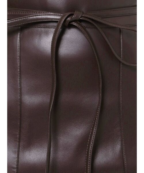 MERCURYDUO（マーキュリーデュオ）の「ハイウエストフェイクレザースカート（スカート・レディース・ブラウン/アイボリー・SMALL/MEDIUM）」の11枚目の写真