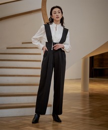 ハイウエストワイドサロペット
