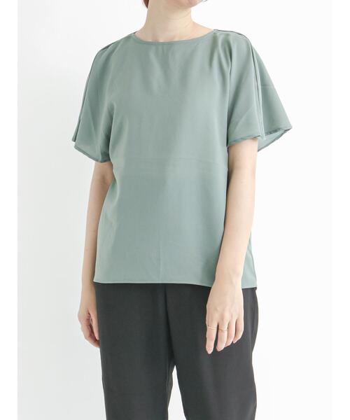 Te chichi TERRASSE（テチチテラス）の「後ろねじりブラウス（シャツ/ブラウス・レディース・ブラック/オフホワイト/グリーン・ﾌﾘ-）」の12枚目の写真