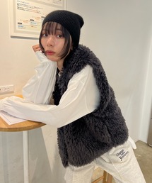 AS KNOW AS plus | ♪シープくるくる フェイクファーベスト　【2023AWアイテム】(ベスト)