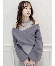 dazzlin | チュールレイヤードカシュクールニット(ニット/セーター)