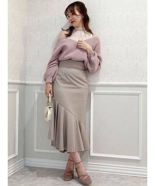 dazzlin(ダズリン)の「チュールレイヤードカシュクールニット(ニット/セーター・レディース・モカ/ピンク/ブルー/オフホワイト/ベージュ・FREE)」の17枚目の写真