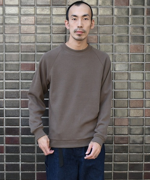 Johnbull（ジョンブル）の「ビッグワッフルクルーネックカットソー（Tシャツ/カットソー・メンズ・ブラック/オリーブ/ホワイト/ボルドー/ベージュ/ネイビー・SMALL/MEDIUM/LARGE）」の4枚目の写真