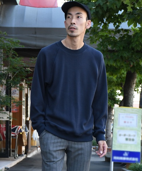 Johnbull（ジョンブル）の「ビッグワッフルクルーネックカットソー（Tシャツ/カットソー・メンズ・ブラック/オリーブ/ホワイト/ボルドー/ベージュ/ネイビー・SMALL/MEDIUM/LARGE）」の6枚目の写真