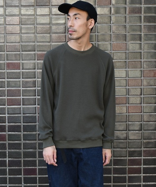 Johnbull（ジョンブル）の「ビッグワッフルクルーネックカットソー（Tシャツ/カットソー・メンズ・ブラック/オリーブ/ホワイト/ボルドー/ベージュ/ネイビー・SMALL/MEDIUM/LARGE）」の5枚目の写真