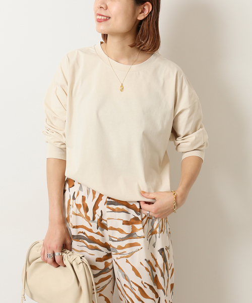 Spick & Span(スピックアンドスパン)の「≪追加≫サイロプレミアムオーバーロングT2◆(Tシャツ/カットソー・レディース・ホワイト/ベージュ・FREE)」の2枚目の写真