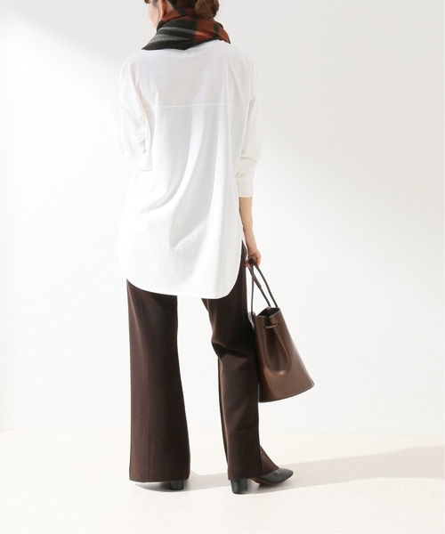 Spick & Span(スピックアンドスパン)の「≪追加≫サイロプレミアムオーバーロングT2◆(Tシャツ/カットソー・レディース・ホワイト/ベージュ・FREE)」の4枚目の写真