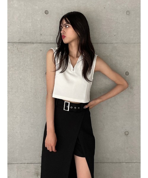 ENVYM（アンビー）の「ハーフＺＩＰＮ／Ｓ　ＴＯＰＳ（Tシャツ/カットソー・レディース・ホワイト/ブラック・FREE）」の10枚目の写真