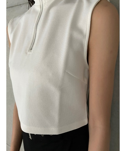 ENVYM（アンビー）の「ハーフＺＩＰＮ／Ｓ　ＴＯＰＳ（Tシャツ/カットソー・レディース・ホワイト/ブラック・FREE）」の19枚目の写真