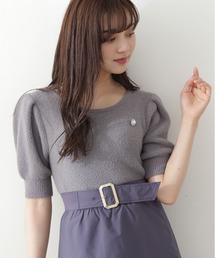 PROPORTION BODY DRESSING | ＜Ｅ＞ブローチ付きパフスリーブフェザーニット / 1212275800(ニット/セーター)