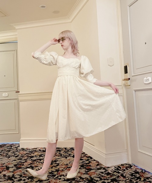 PAIN(ペイン)の「ハートジャガード2wayパフトップス(シャツ/ブラウス・レディース・ブルー/アイボリー・FREE)」の9枚目の写真