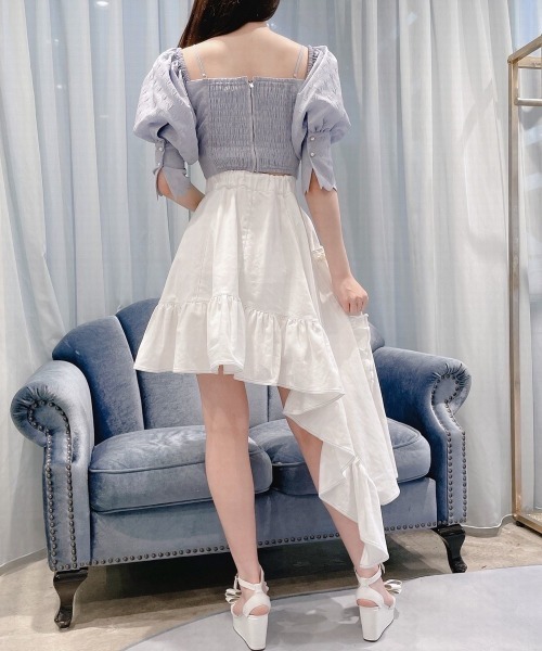 PAIN(ペイン)の「ハートジャガード2wayパフトップス(シャツ/ブラウス・レディース・ブルー/アイボリー・FREE)」の15枚目の写真