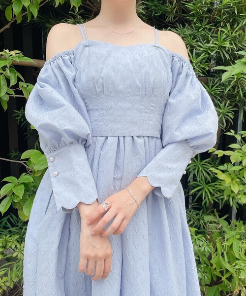 PAIN(ペイン)の「ハートジャガード2wayパフトップス(シャツ/ブラウス・レディース・ブルー/アイボリー・FREE)」の20枚目の写真