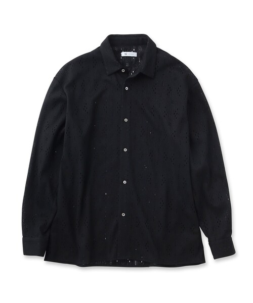 tk.TAKEO KIKUCHI(ティーケータケオキクチ)の「◆ダイヤレース長袖シャツ(シャツ/ブラウス・メンズ・ブラック/アイボリー・01/02/03)」の3枚目の写真