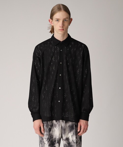 tk.TAKEO KIKUCHI(ティーケータケオキクチ)の「◆ダイヤレース長袖シャツ(シャツ/ブラウス・メンズ・ブラック/アイボリー・01/02/03)」の10枚目の写真