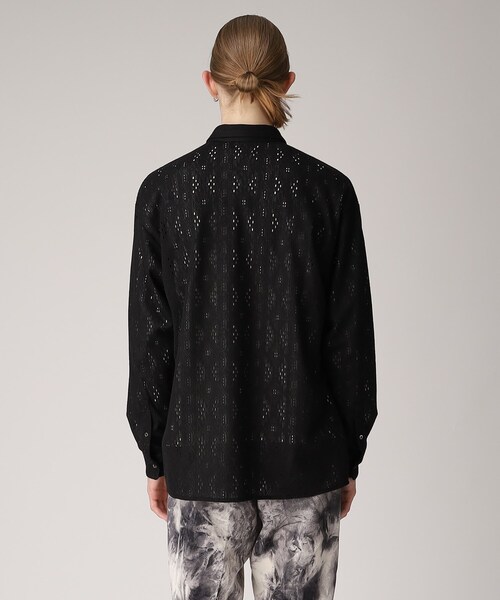 tk.TAKEO KIKUCHI(ティーケータケオキクチ)の「◆ダイヤレース長袖シャツ(シャツ/ブラウス・メンズ・ブラック/アイボリー・01/02/03)」の9枚目の写真