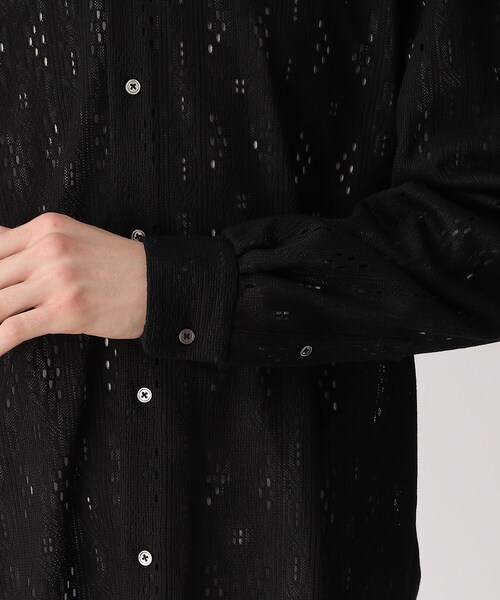 tk.TAKEO KIKUCHI(ティーケータケオキクチ)の「◆ダイヤレース長袖シャツ(シャツ/ブラウス・メンズ・ブラック/アイボリー・01/02/03)」の8枚目の写真