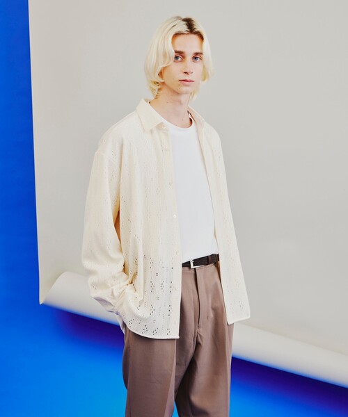 tk.TAKEO KIKUCHI(ティーケータケオキクチ)の「◆ダイヤレース長袖シャツ(シャツ/ブラウス・メンズ・ブラック/アイボリー・01/02/03)」の14枚目の写真