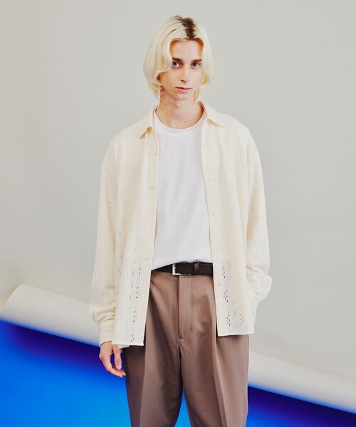 tk.TAKEO KIKUCHI(ティーケータケオキクチ)の「◆ダイヤレース長袖シャツ(シャツ/ブラウス・メンズ・ブラック/アイボリー・01/02/03)」の15枚目の写真