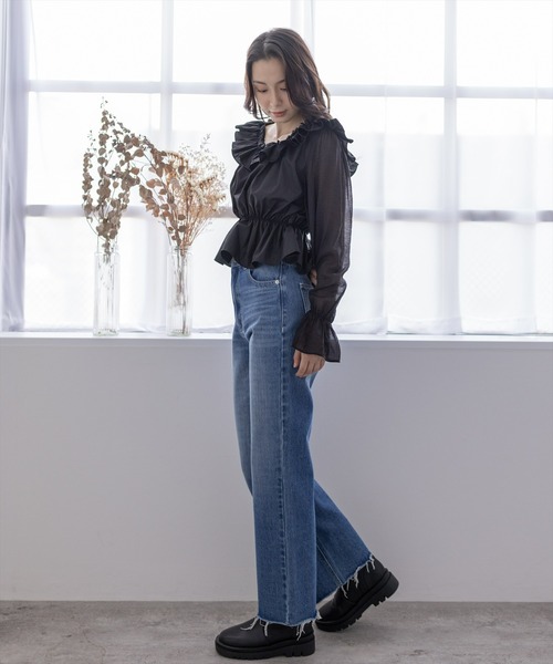 clear（クリア）の「カットオフフレアデニム（その他パンツ・レディース・ブラック/ブルー・S/M）」の11枚目の写真