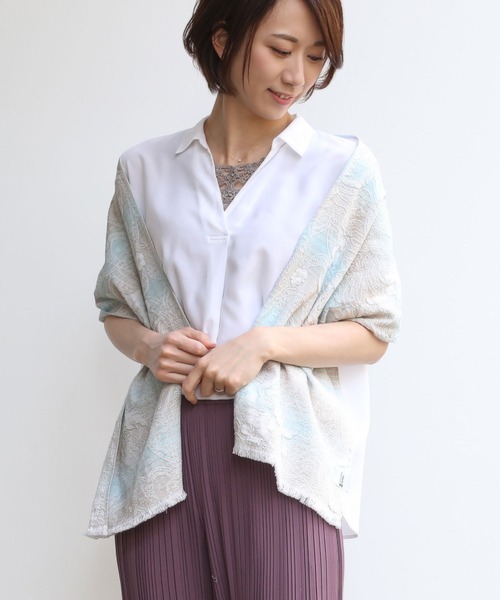 sankyo shokai(サンキョウショウカイ)の「接触冷感UVカットひんやりストール(アウトドアグッズ・レディース・ベージュ/パープル/ブルー/グレー系/グレー系1/ネイビー系/ネイビー系1・FREE)」の4枚目の写真