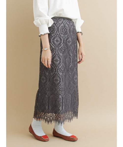 Te chichi（テチチ）の「コードレースタイトスカート（スカート・レディース・オフホワイト/ブルー/チャコール・MEDIUM/SMALL）」の3枚目の写真