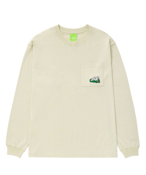 HUF(ハフ)の「MAGIC DRAGON POCKET LS TEE / HUF ロングスリーブ ポケットTシャツ(Tシャツ/カットソー・メンズ・ホワイト/ブラック/ベージュ系その他/ワイン・MEDIUM/LARGE/X-LARGE/XX-LARGE/SMALL)」の3枚目の写真