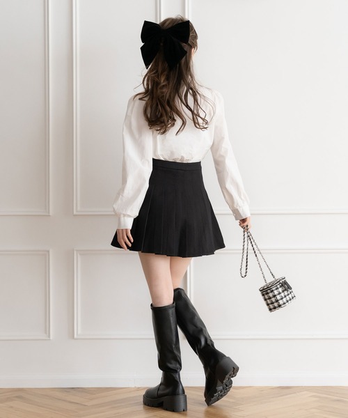 DearMyLoveRose(ディアマイラブローズ)の「ビッグリボンベロアバレッタ(その他ヘアアクセサリー・レディース・ブラック/ブラック×ホワイト/ブラック×ブラック・FREE)」の4枚目の写真