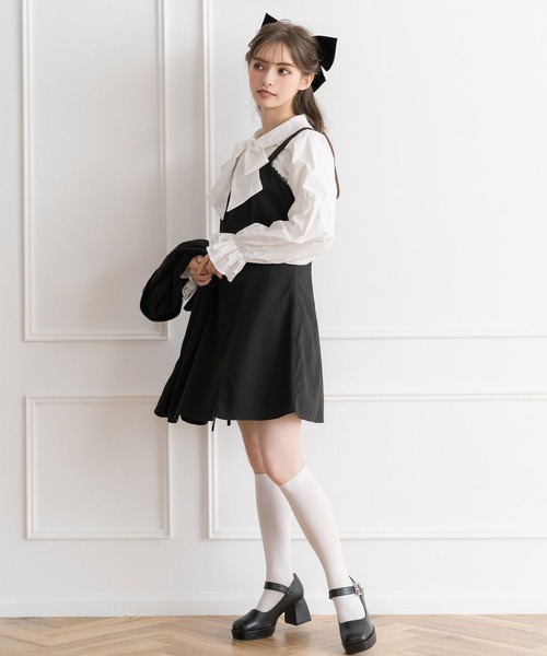 DearMyLoveRose(ディアマイラブローズ)の「ビッグリボンベロアバレッタ(その他ヘアアクセサリー・レディース・ブラック/ブラック×ホワイト/ブラック×ブラック・FREE)」の9枚目の写真