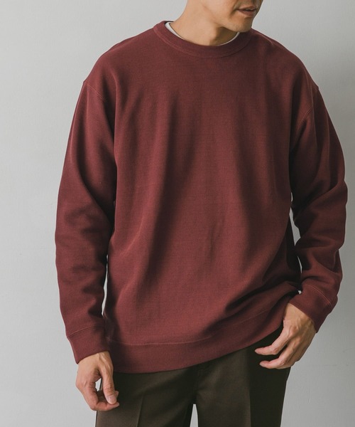 URBAN RESEARCH DOORS(アーバンリサーチドアーズ)の「強撚ニットソースウェット(Tシャツ/カットソー・メンズ・ダークブラウン/オフホワイト/ボルドー/グリーン系その他・MEDIUM/LARGE)」の4枚目の写真