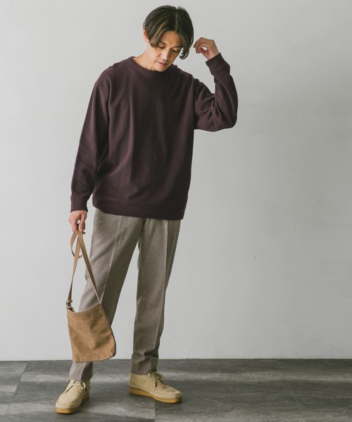 URBAN RESEARCH DOORS(アーバンリサーチドアーズ)の「強撚ニットソースウェット(Tシャツ/カットソー・メンズ・ダークブラウン/オフホワイト/ボルドー/グリーン系その他・MEDIUM/LARGE)」の5枚目の写真
