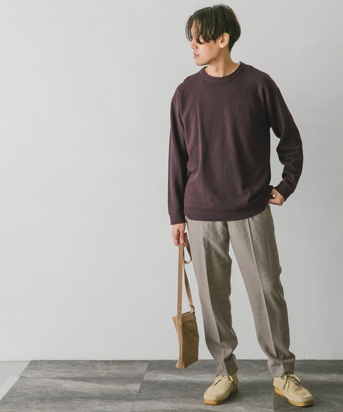 URBAN RESEARCH DOORS(アーバンリサーチドアーズ)の「強撚ニットソースウェット(Tシャツ/カットソー・メンズ・ダークブラウン/オフホワイト/ボルドー/グリーン系その他・MEDIUM/LARGE)」の6枚目の写真