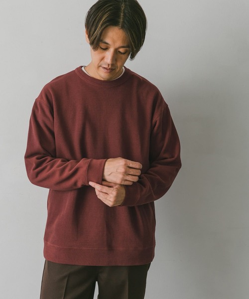 URBAN RESEARCH DOORS(アーバンリサーチドアーズ)の「強撚ニットソースウェット(Tシャツ/カットソー・メンズ・ダークブラウン/オフホワイト/ボルドー/グリーン系その他・MEDIUM/LARGE)」の7枚目の写真