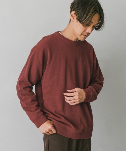 URBAN RESEARCH DOORS(アーバンリサーチドアーズ)の「強撚ニットソースウェット(Tシャツ/カットソー・メンズ・ダークブラウン/オフホワイト/ボルドー/グリーン系その他・MEDIUM/LARGE)」の9枚目の写真