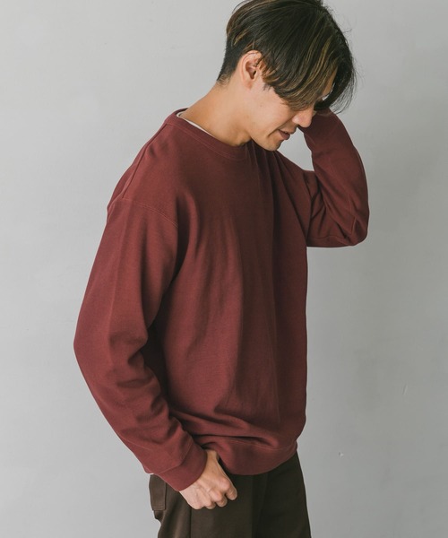 URBAN RESEARCH DOORS(アーバンリサーチドアーズ)の「強撚ニットソースウェット(Tシャツ/カットソー・メンズ・ダークブラウン/オフホワイト/ボルドー/グリーン系その他・MEDIUM/LARGE)」の10枚目の写真