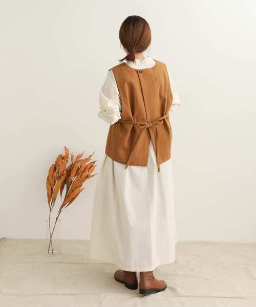 URBAN RESEARCH DOORS（アーバンリサーチドアーズ）の「『セットアップ対応』 キモウヘリンボーンベスト（ベスト・レディース・チャコールグレー/キャメル・MEDIUM）」の9枚目の写真