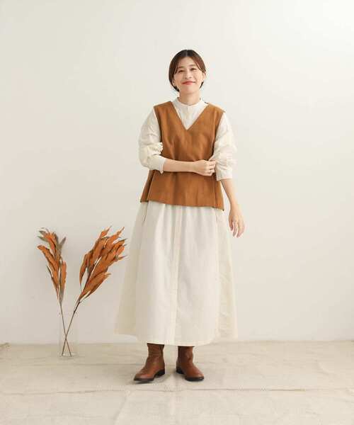 URBAN RESEARCH DOORS（アーバンリサーチドアーズ）の「『セットアップ対応』 キモウヘリンボーンベスト（ベスト・レディース・チャコールグレー/キャメル・MEDIUM）」の10枚目の写真