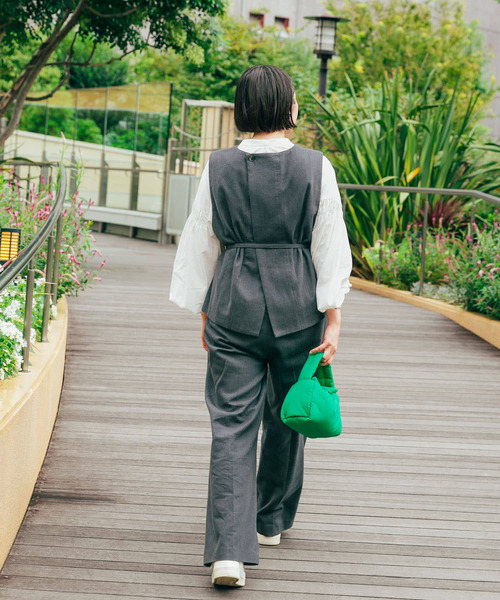 URBAN RESEARCH DOORS（アーバンリサーチドアーズ）の「『セットアップ対応』 キモウヘリンボーンベスト（ベスト・レディース・チャコールグレー/キャメル・MEDIUM）」の12枚目の写真