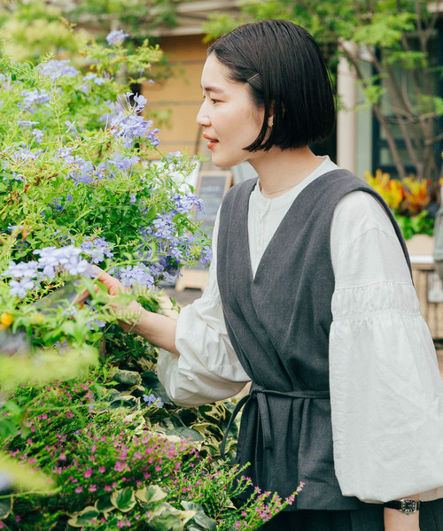 URBAN RESEARCH DOORS（アーバンリサーチドアーズ）の「『セットアップ対応』 キモウヘリンボーンベスト（ベスト・レディース・チャコールグレー/キャメル・MEDIUM）」の13枚目の写真