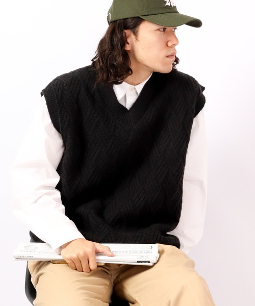 FUNALIVE（ファンアライブ）の「Sunsweet ニットベスト（ベスト・レディース・ネイビー/ホワイト/ブラック・L/M）」の3枚目の写真