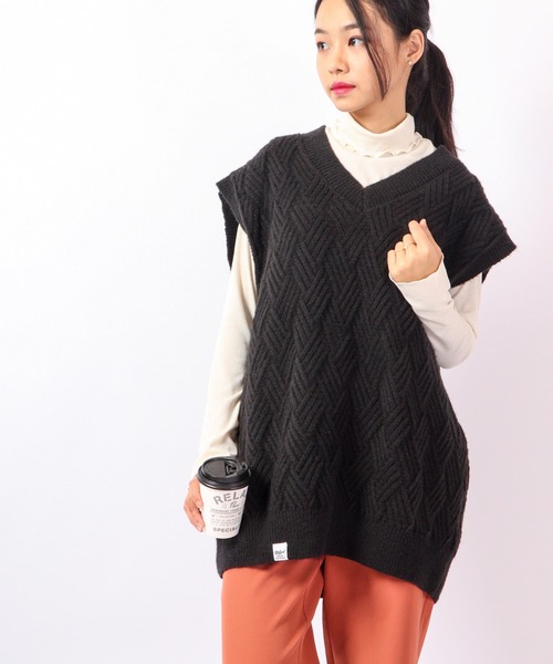 FUNALIVE（ファンアライブ）の「Sunsweet ニットベスト（ベスト・レディース・ネイビー/ホワイト/ブラック・L/M）」の17枚目の写真