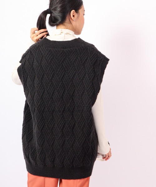 FUNALIVE（ファンアライブ）の「Sunsweet ニットベスト（ベスト・レディース・ネイビー/ホワイト/ブラック・L/M）」の20枚目の写真