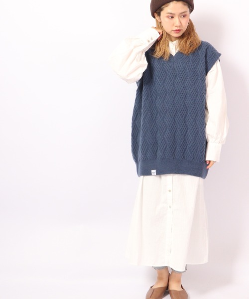 FUNALIVE（ファンアライブ）の「Sunsweet ニットベスト（ベスト・レディース・ネイビー/ホワイト/ブラック・L/M）」の12枚目の写真